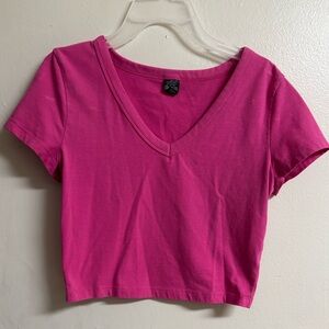 Wild Fable Fuchsia V-Neck Crop Top